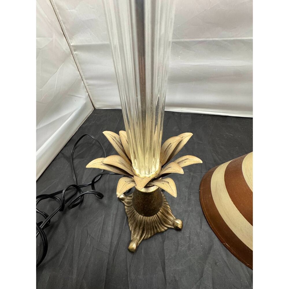 Vintage Wildwood Table Lamp Fluted Glass Column Brass Mid Century Modern MCM 22" - Picture 9 of 15